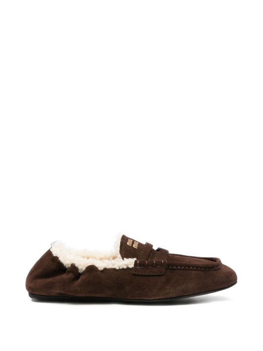 Miu Miu Women Ruches Leather Loafers MIU MIU