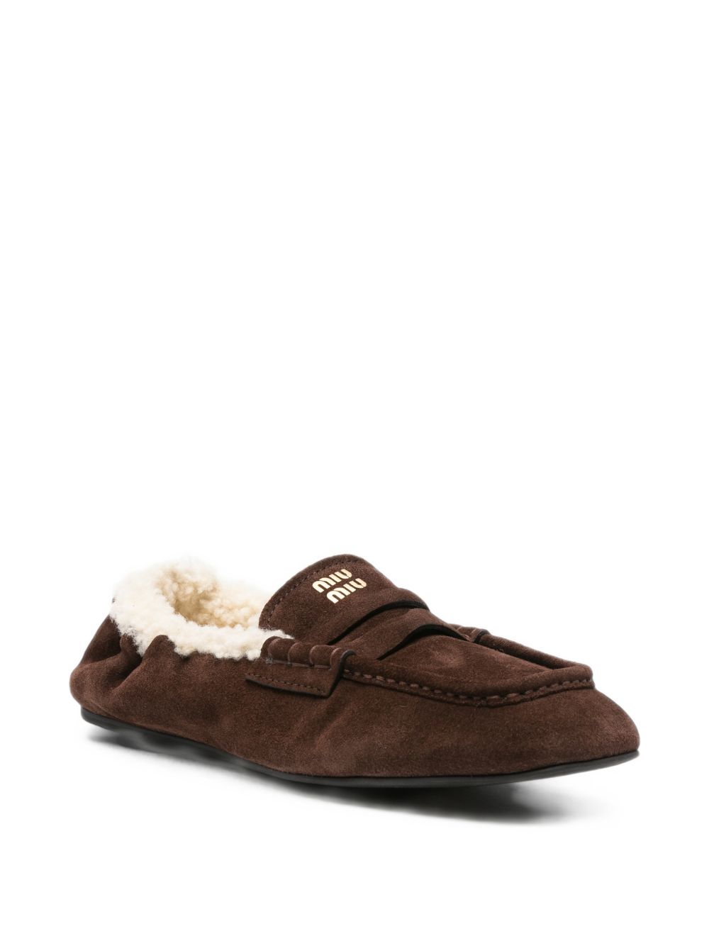 Miu Miu Women Ruches Leather Loafers MIU MIU