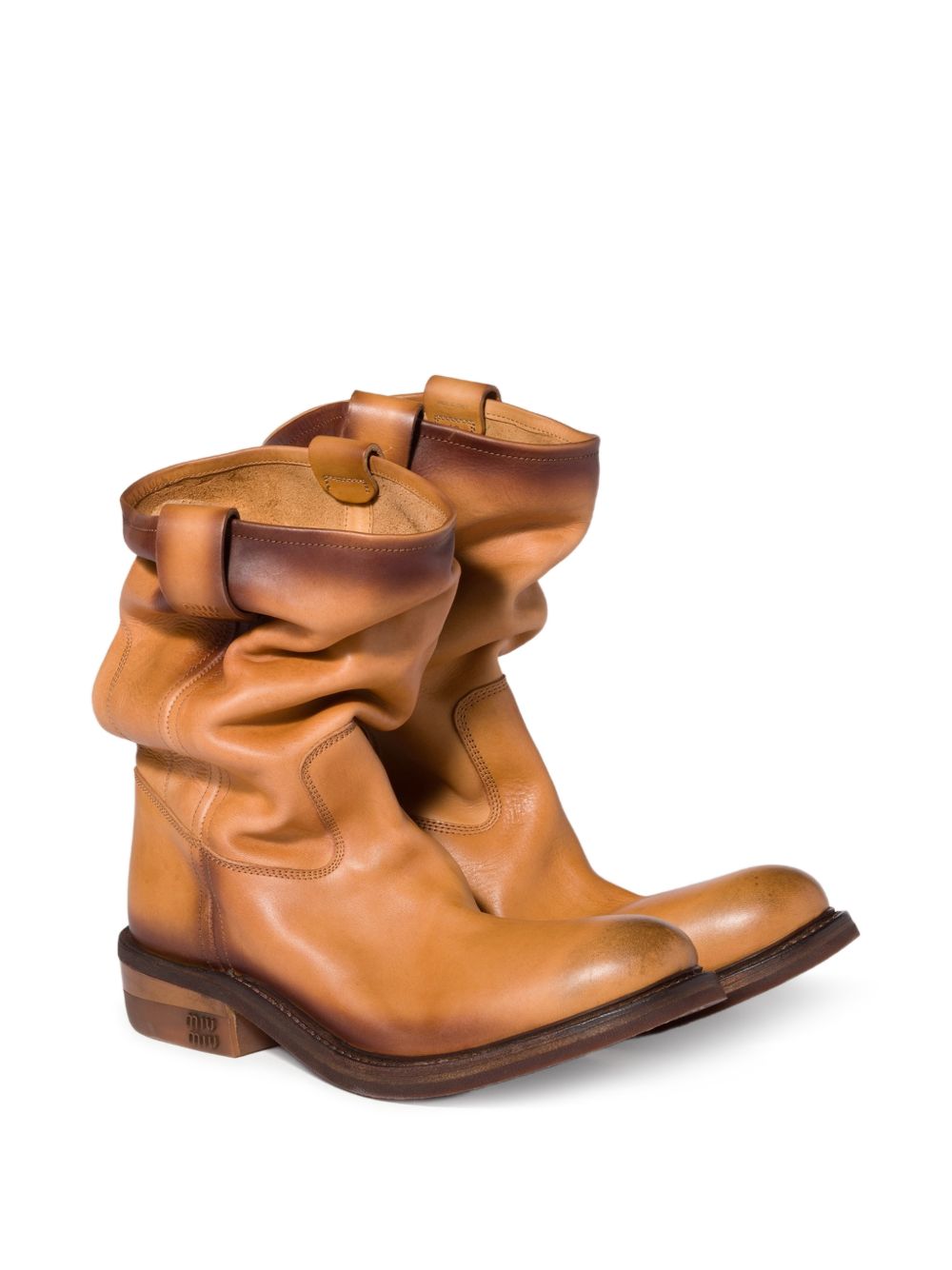 Miu Miu Women Foule Leather Boots MIU MIU
