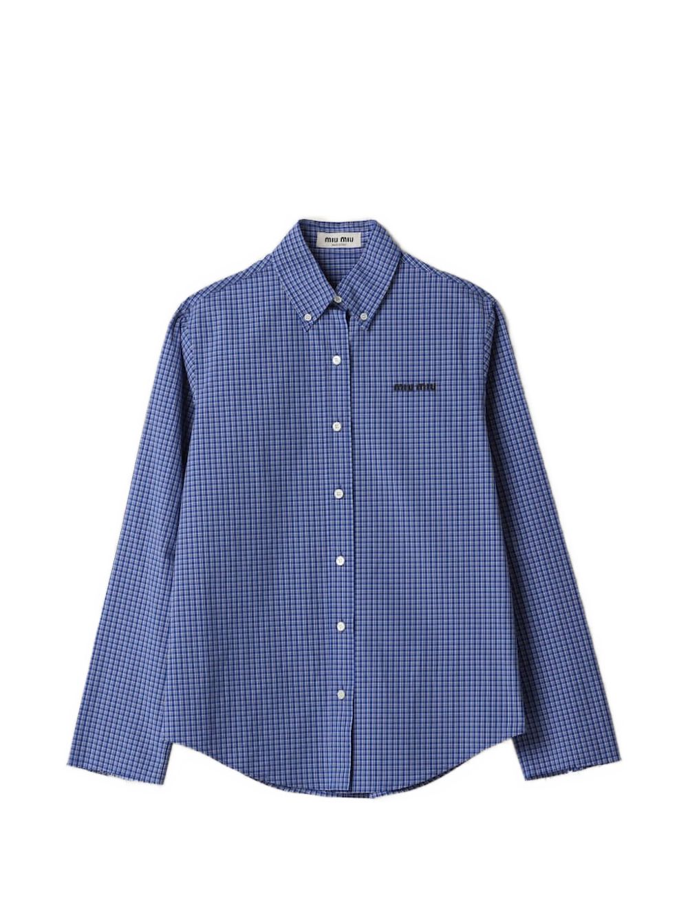 Miu Miu Women Checked Cotton Shirt MIU MIU