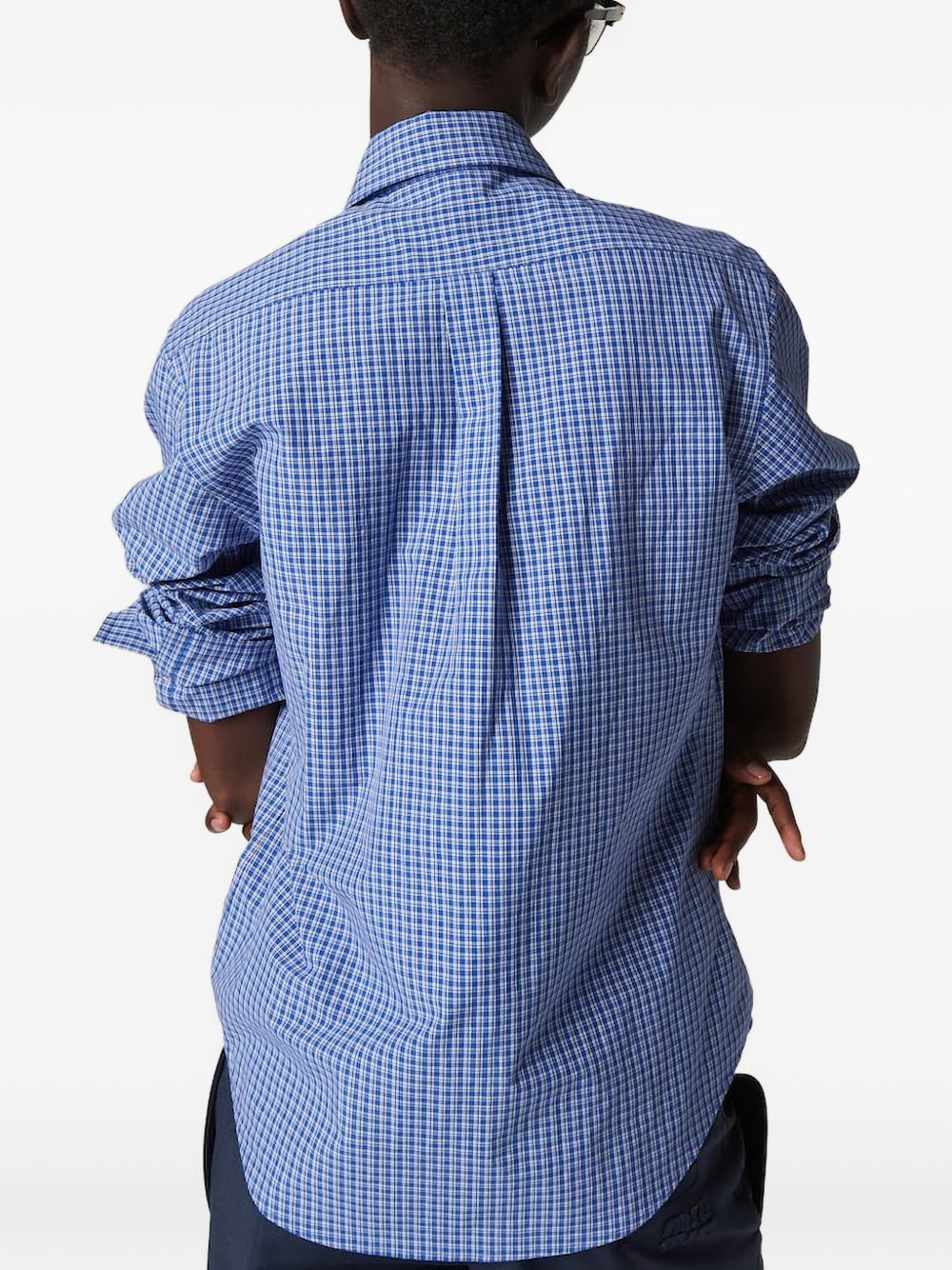 Miu Miu Women Checked Cotton Shirt MIU MIU
