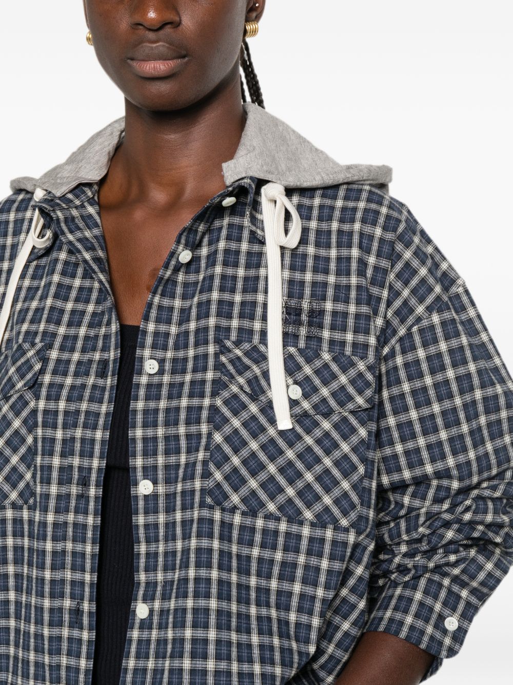 Miu Miu Women Checked Flannel Shirt MIU MIU