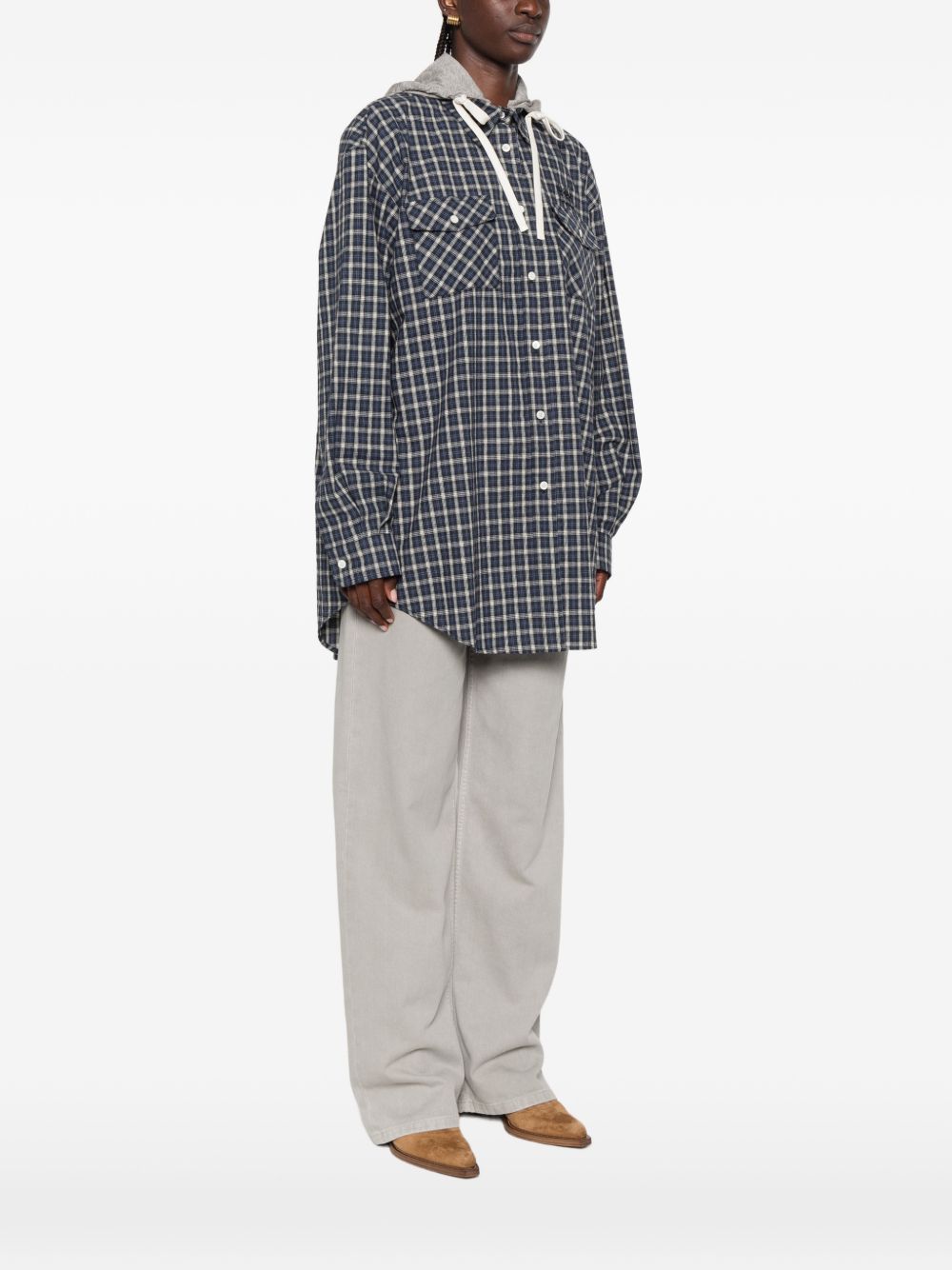 Miu Miu Women Checked Flannel Shirt MIU MIU