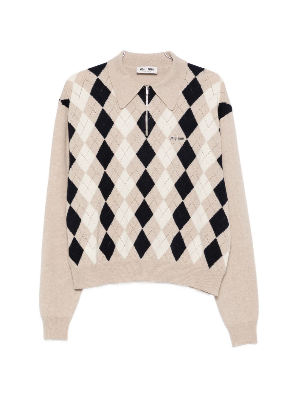Miu Miu Women Logo Cashmere Polo Shirt MIU MIU