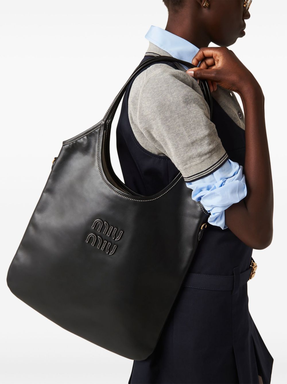 Miu Miu Women Ivy Leather Shoulder Bag MIU MIU