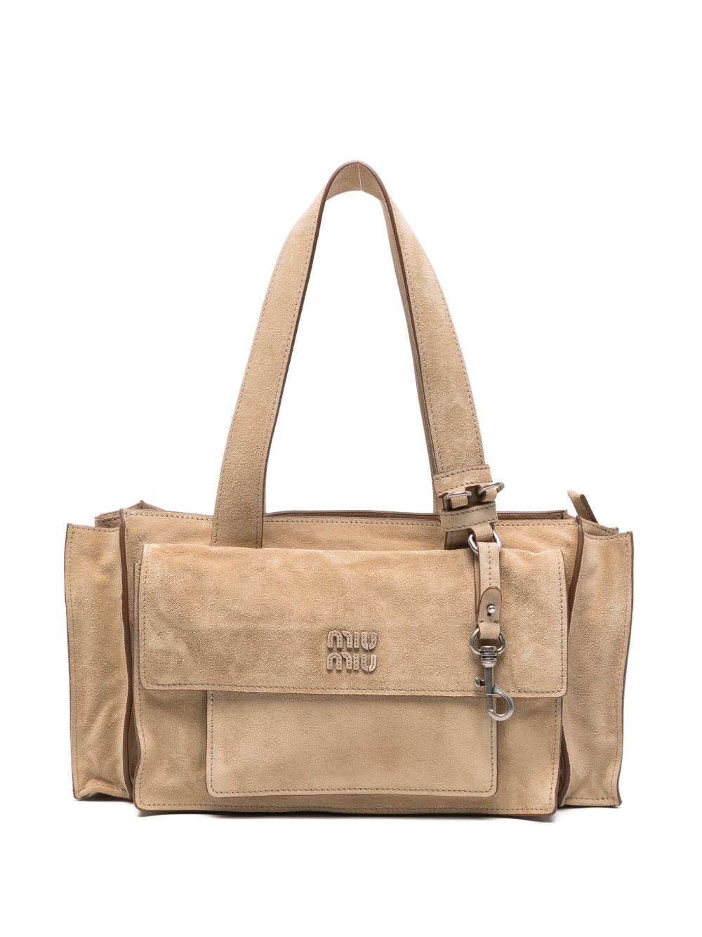 Miu Miu Women Utilitaire Suede Leather Tote Bag MIU MIU