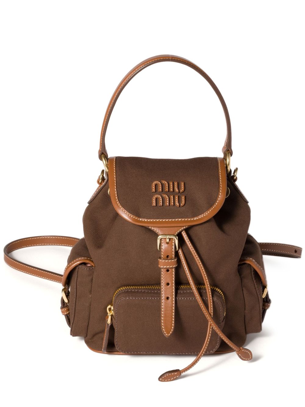 Miu Miu Women Canvas And Leather Medium Backpack MIU MIU