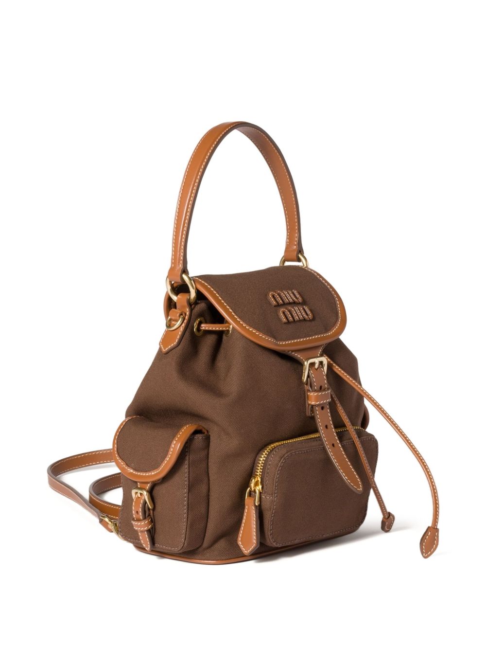 Miu Miu Women Canvas And Leather Medium Backpack MIU MIU