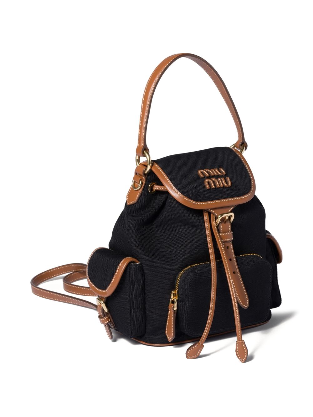 Miu Miu Women Canvas And Leather Medium Backpack MIU MIU
