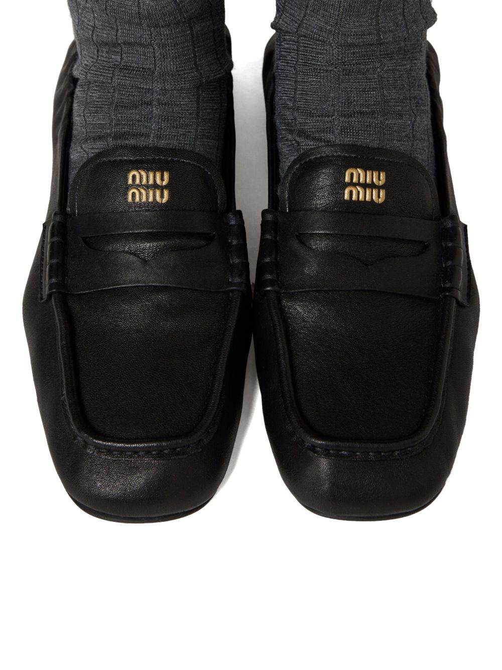 Miu Miu Women Ruches Leather Loafers MIU MIU