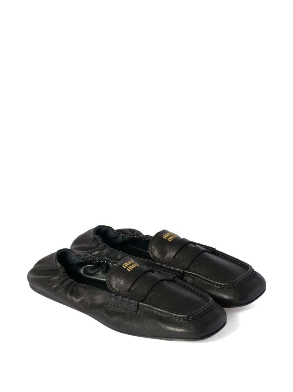Miu Miu Women Ruches Leather Loafers MIU MIU