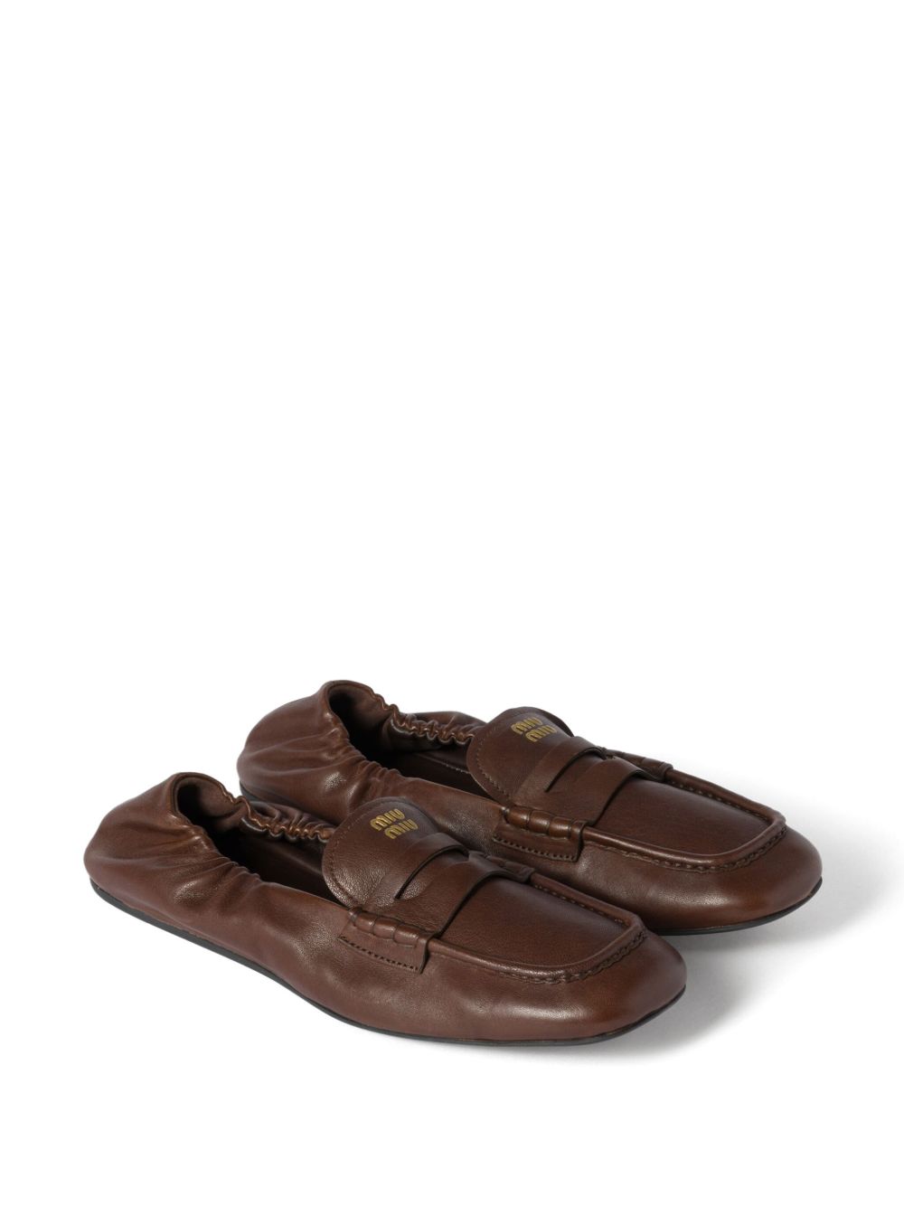 Miu Miu Women Ruches Leather Loafers MIU MIU