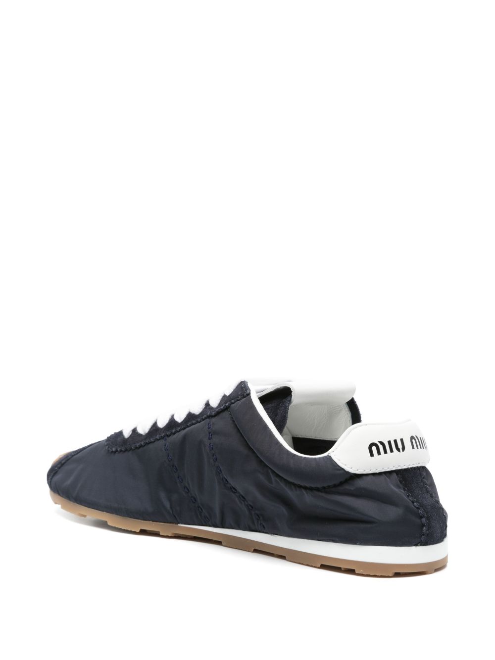 Miu Miu Women Plume Nylon And Leather Sneakers MIU MIU