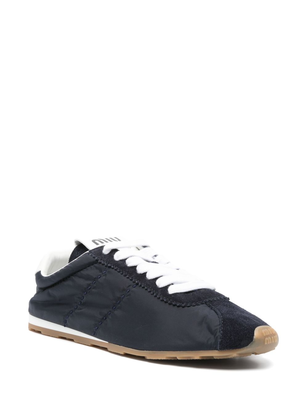 Miu Miu Women Plume Nylon And Leather Sneakers MIU MIU
