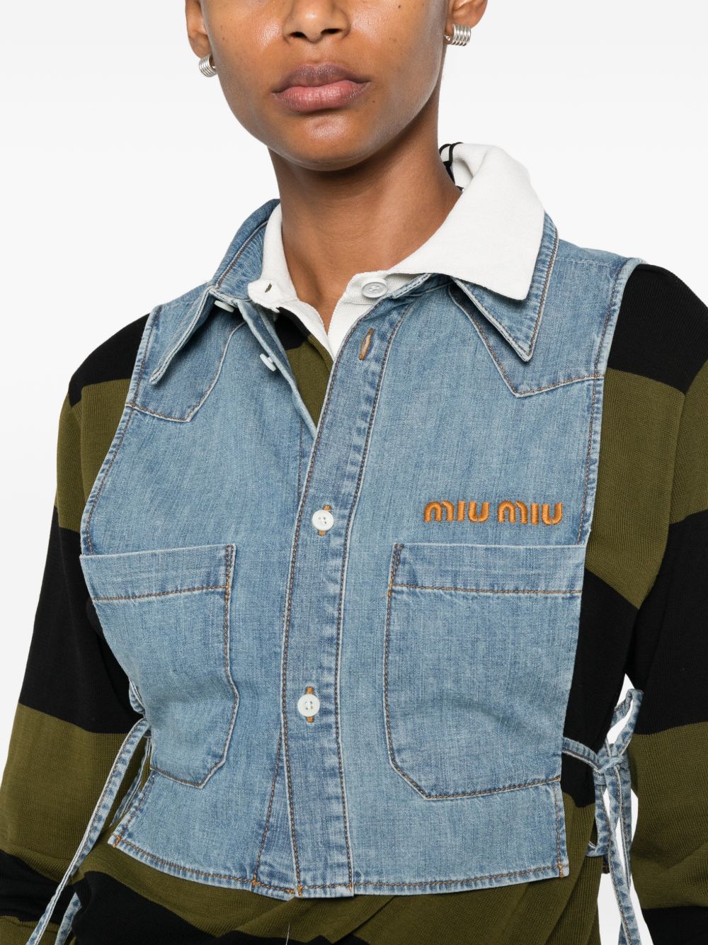 Miu Miu Women Logo Cotton Shirt MIU MIU