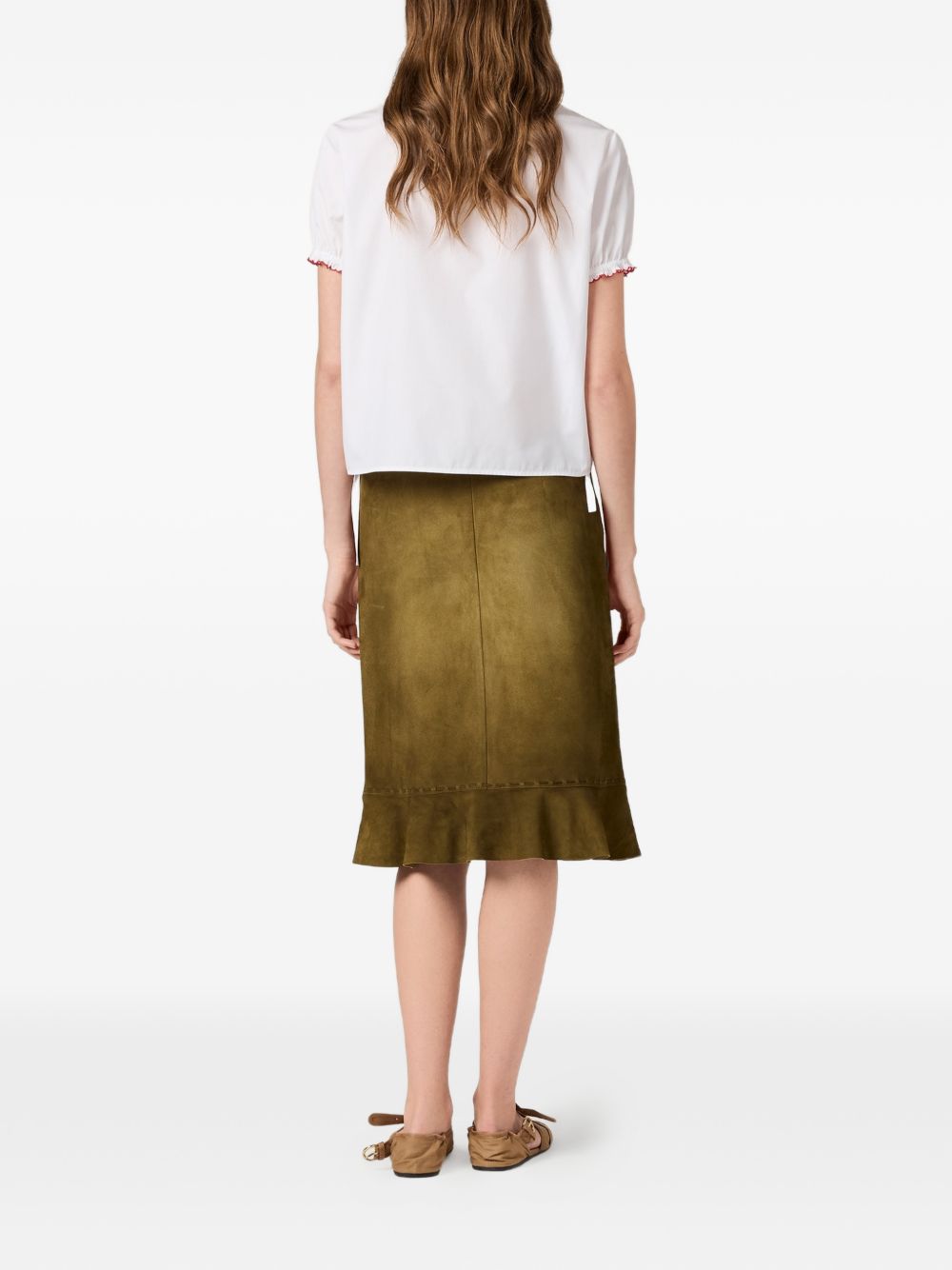 Miu Miu Women Embroidered Cotton Shirt MIU MIU