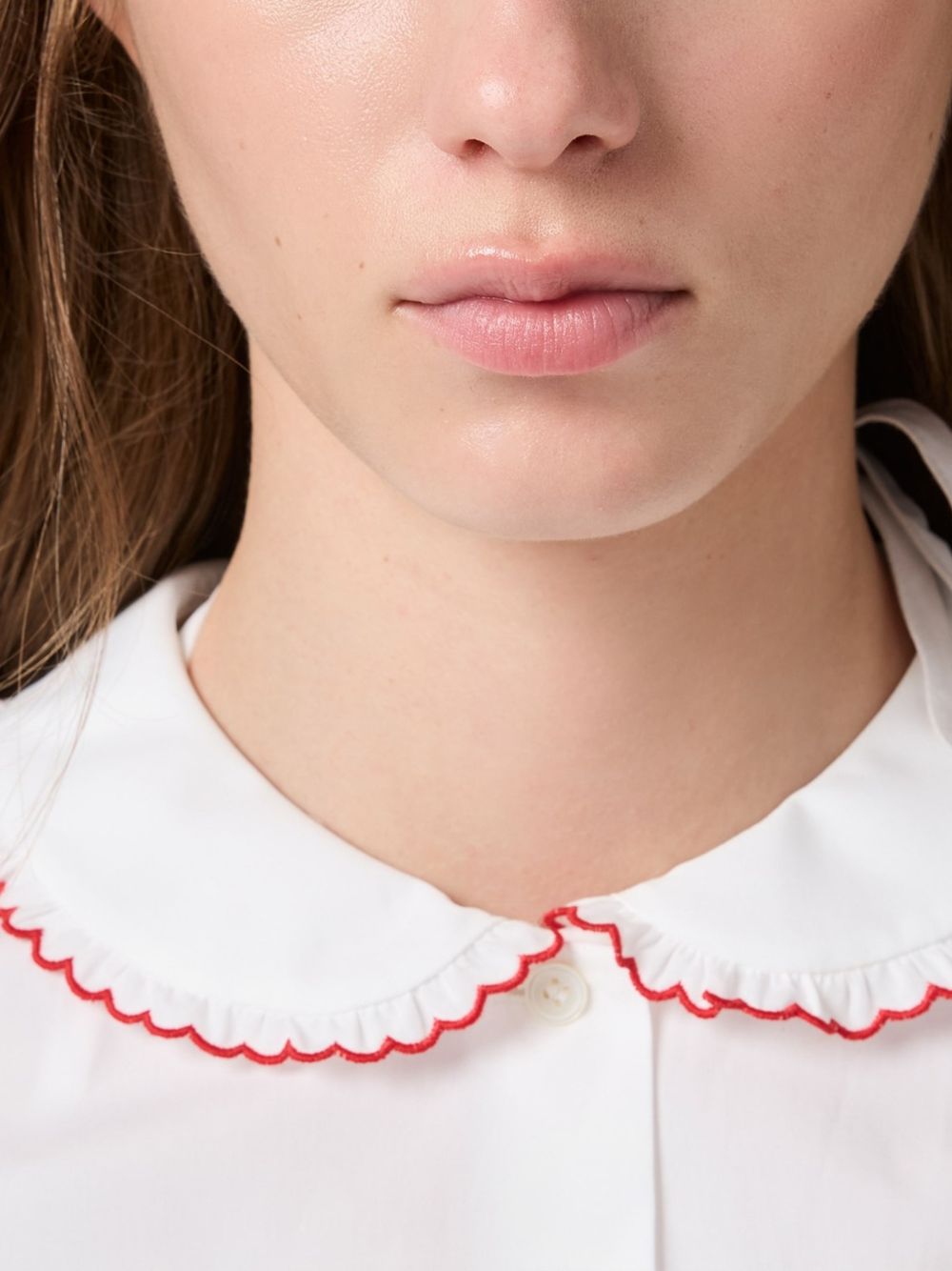 Miu Miu Women Embroidered Cotton Shirt MIU MIU