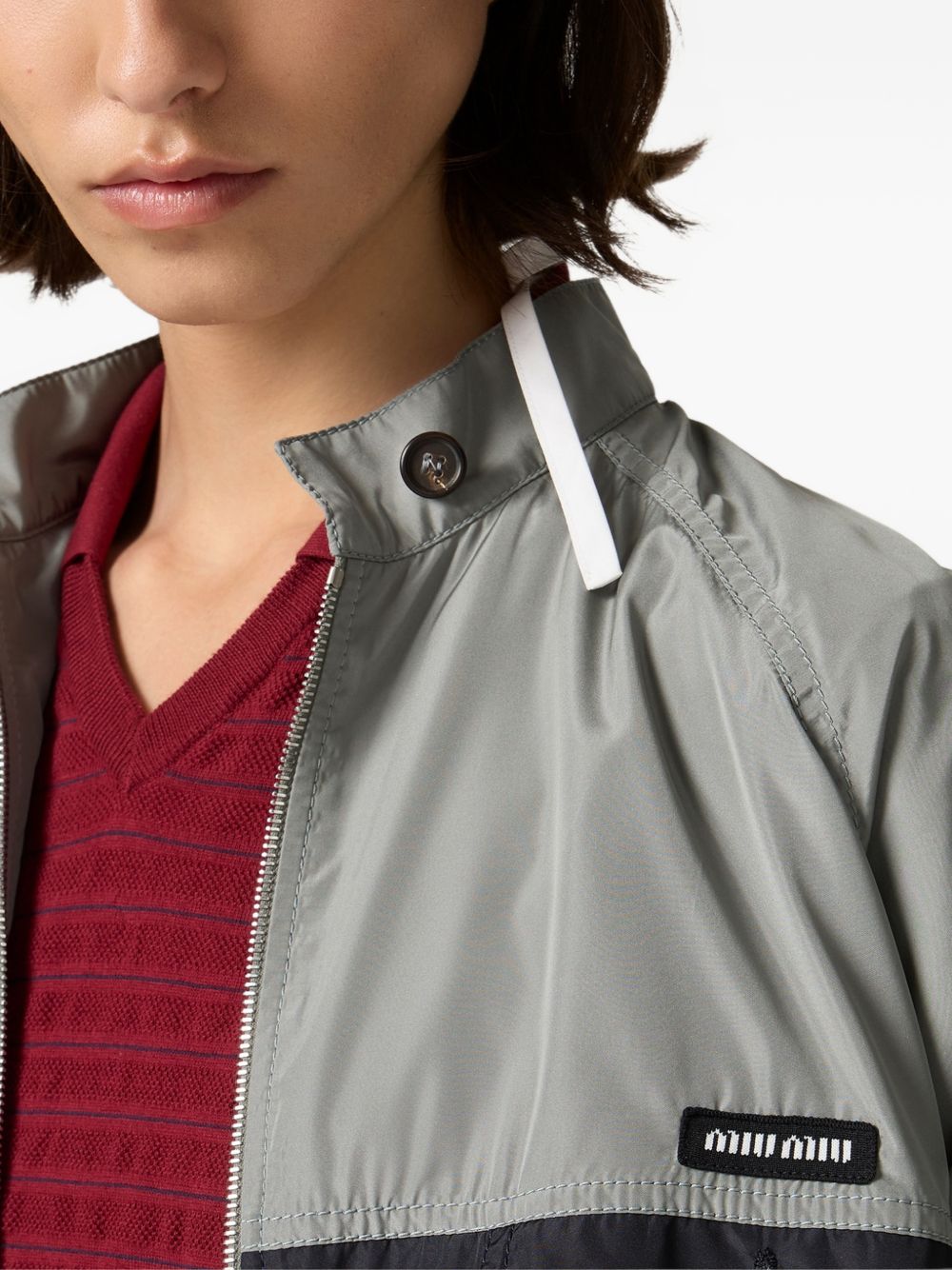 Miu Miu Women Tech Silk Blouson Jacket MIU MIU