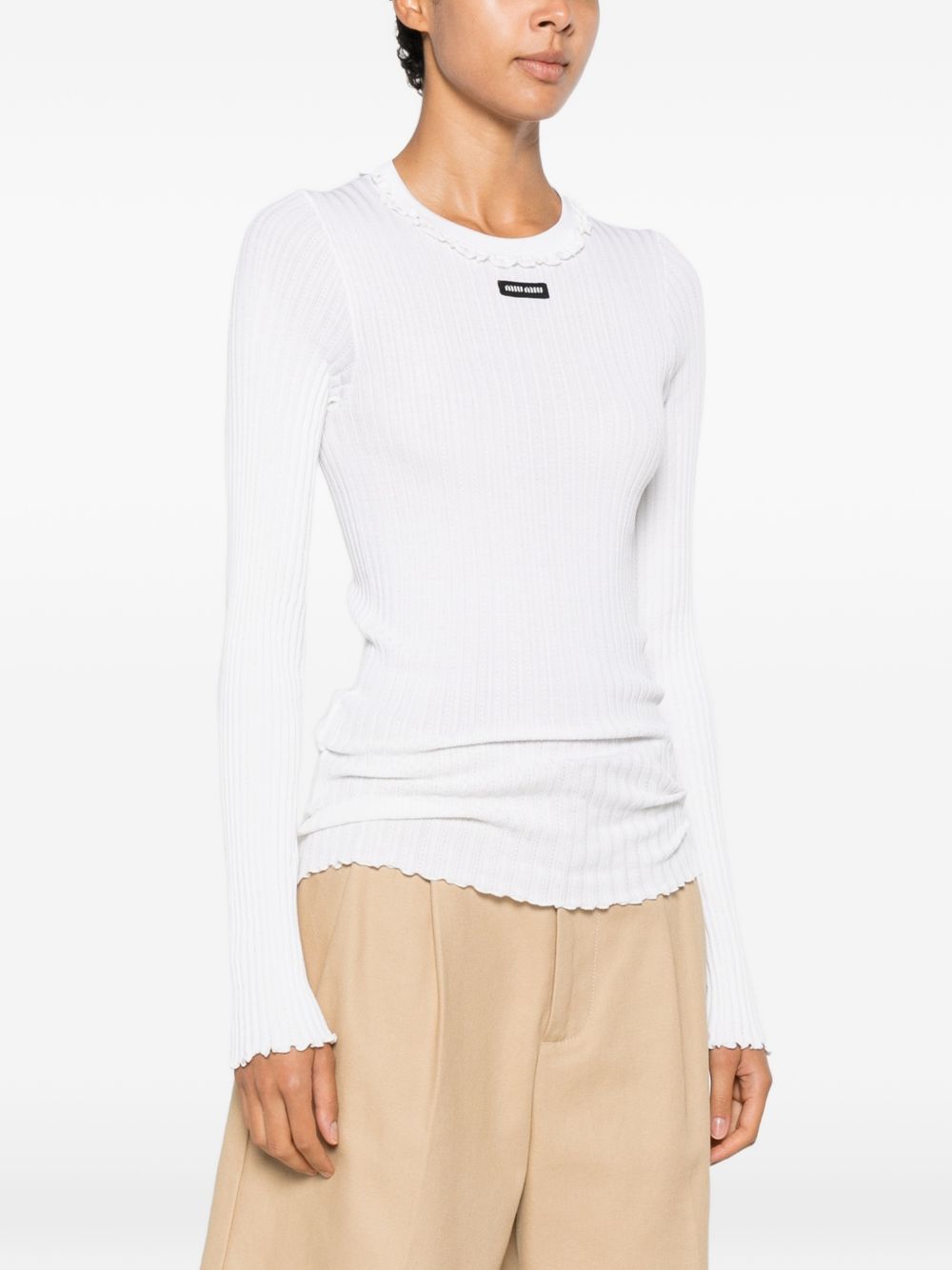 Miu Miu Women Silk Crewneck Sweater MIU MIU