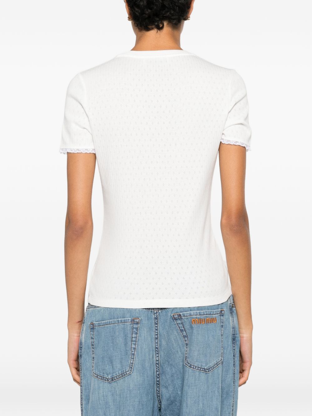 Miu Miu Women Logo Cotton T-Shirt MIU MIU