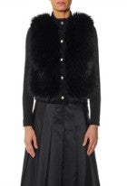 Moncler Women Wool Padded Gilet With Faux-Fur Panel MONCLER