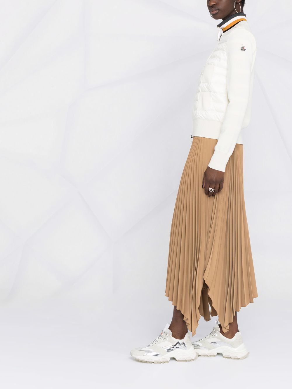Moncler Women Wool And Nylon Padded Cardigan