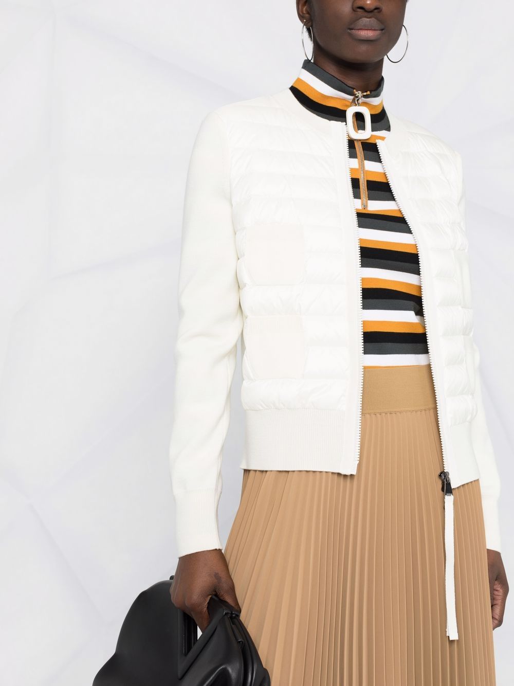 Moncler Women Wool And Nylon Padded Cardigan