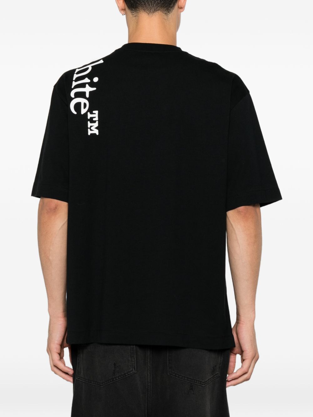Off-White Men Vertical Bookish Skate Cotton T-Shirt OFF-WHITE