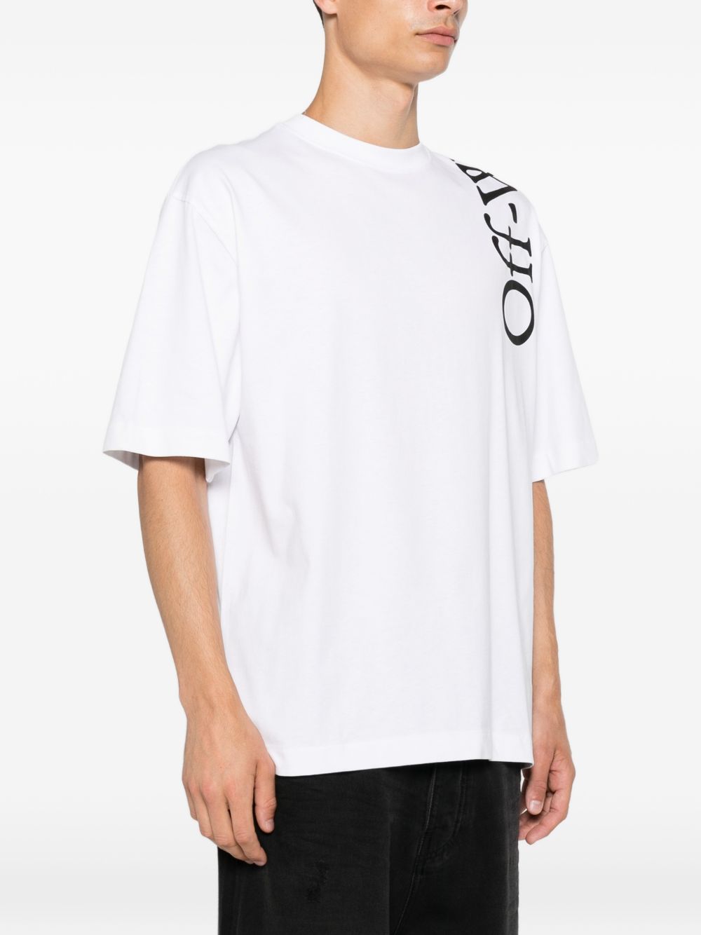 Off-White Men Vertical Bookish Skate Cotton T-Shirt OFF-WHITE