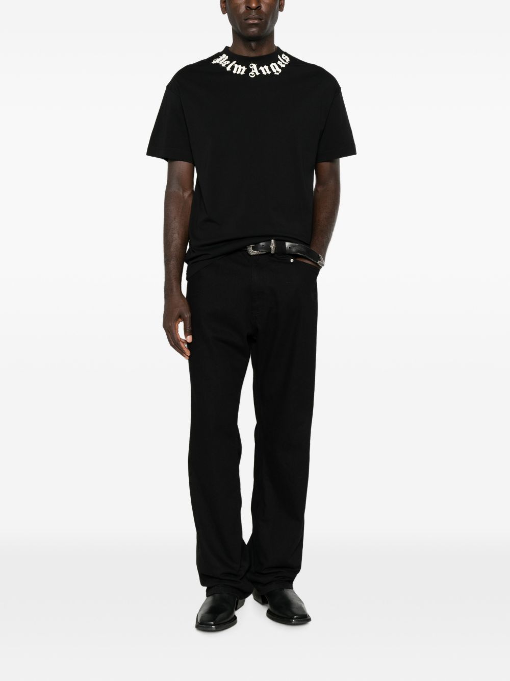 Palm Angels Men Logo Cotton T-Shirt