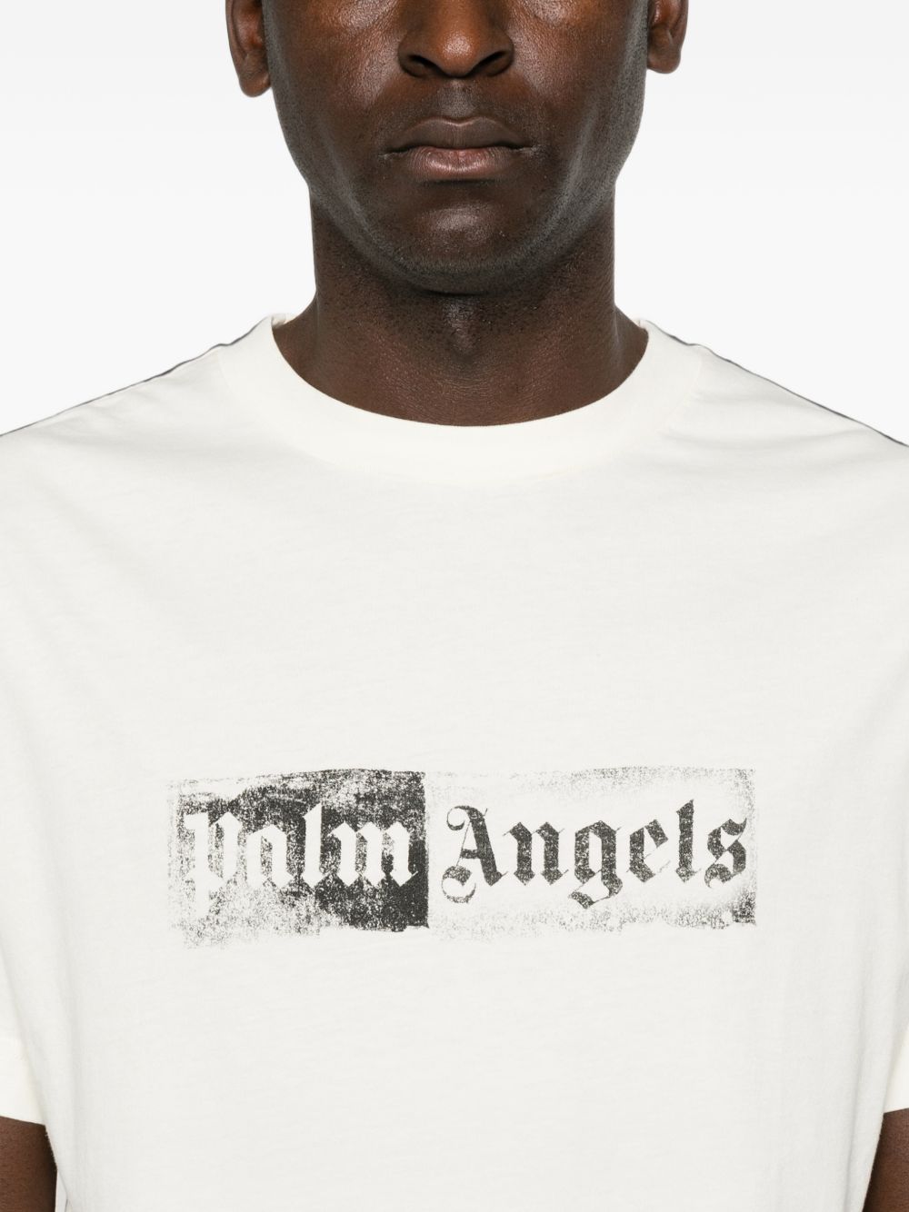 Palm Angels Men Stamp Logo Cotton T-Shirt PALM ANGELS