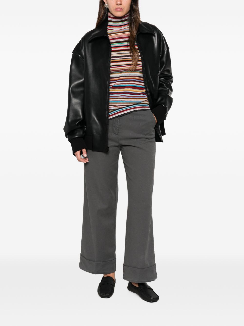 Paul Smith Women Signature Stripe Roll Neck Sweater.