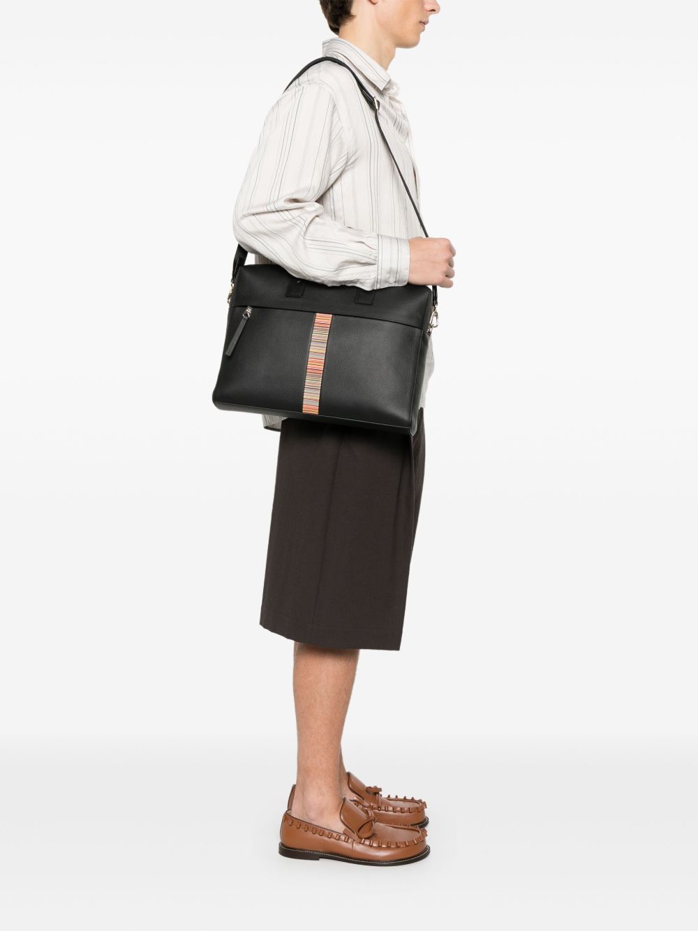 Paul Smith Men Signature Stripe Leather Handbag PAUL SMITH