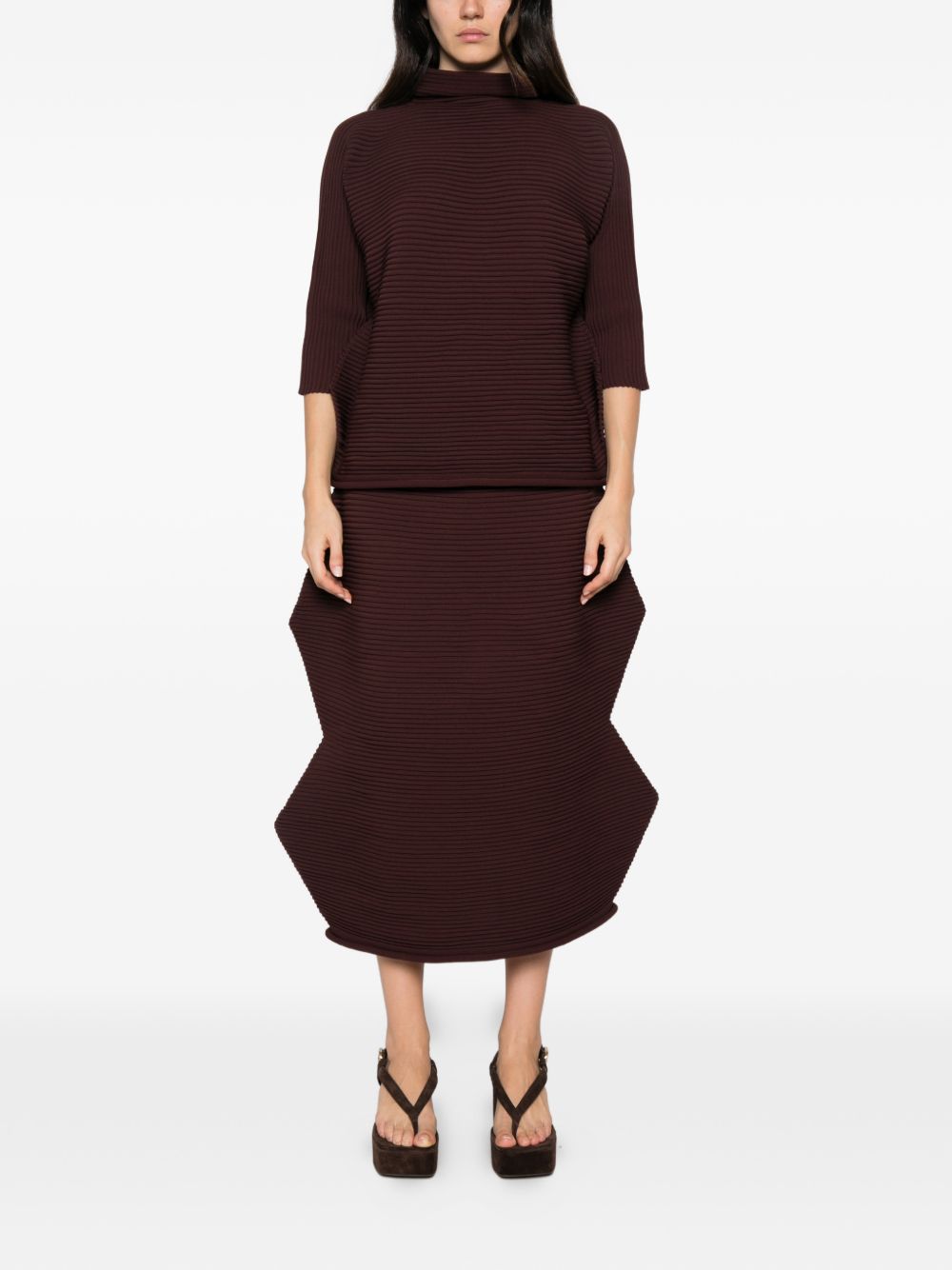 Pleats Please Issey Miyake Women Pleated High-Neck Top PLEATS PLEASE ISSEY MIYAKE