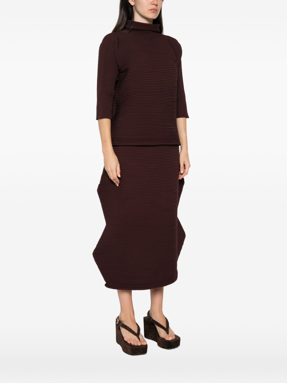 Pleats Please Issey Miyake Women Pleated High-Neck Top PLEATS PLEASE ISSEY MIYAKE