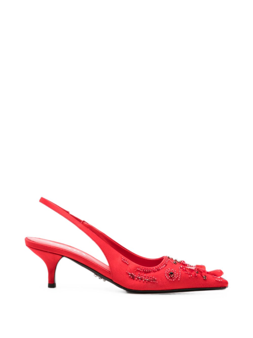Prada Women Embroidered Slingback Pumps PRADA