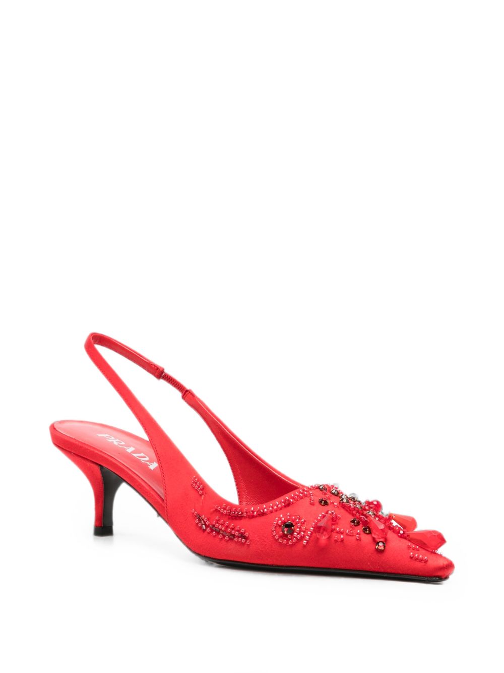 Prada Women Embroidered Slingback Pumps PRADA