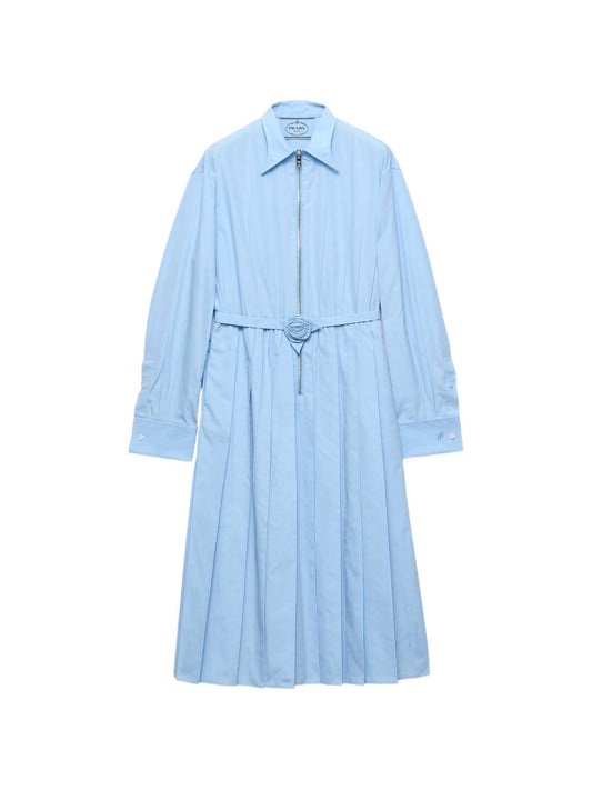 Prada Women Popeline Cotton Midi Dress PRADA