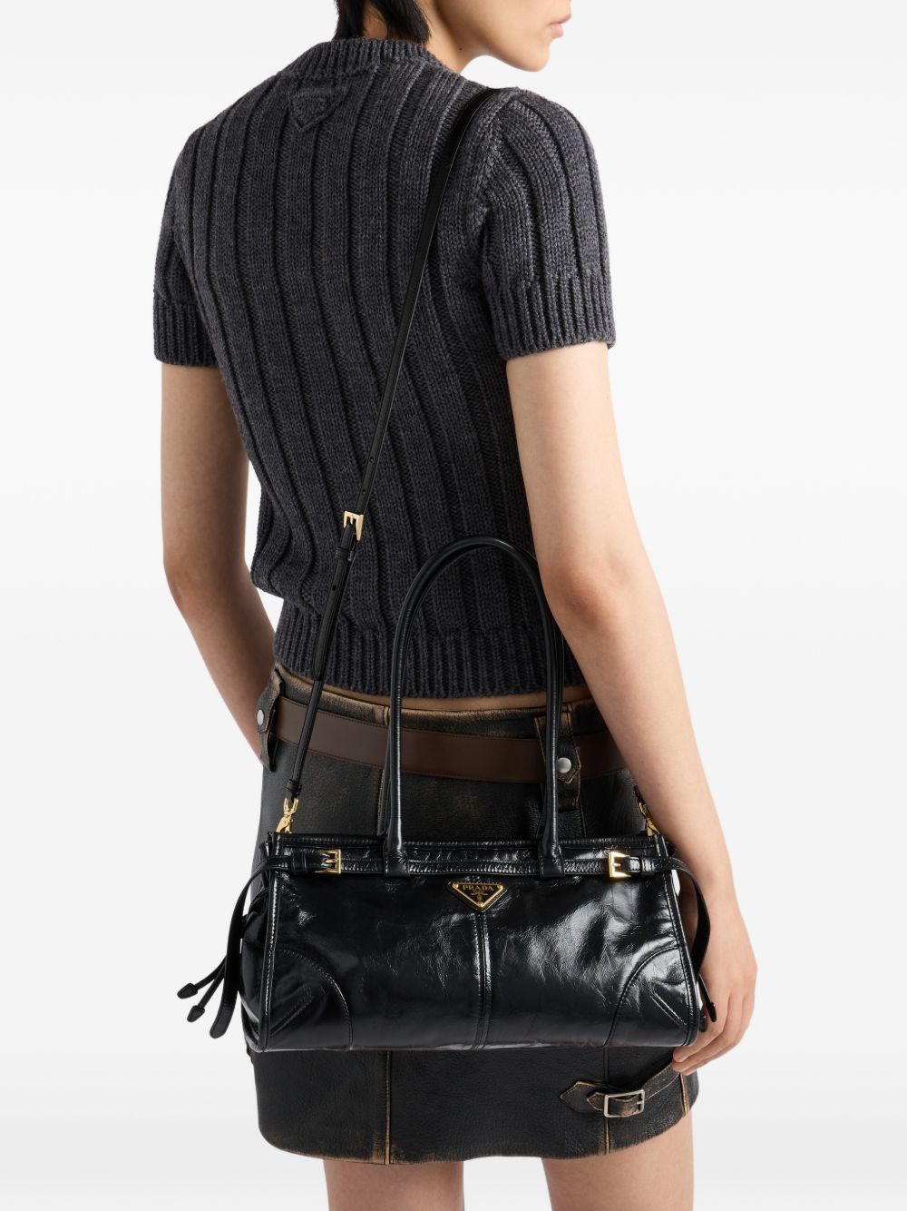 Prada Women Prada Bonnie Leather Handbag PRADA