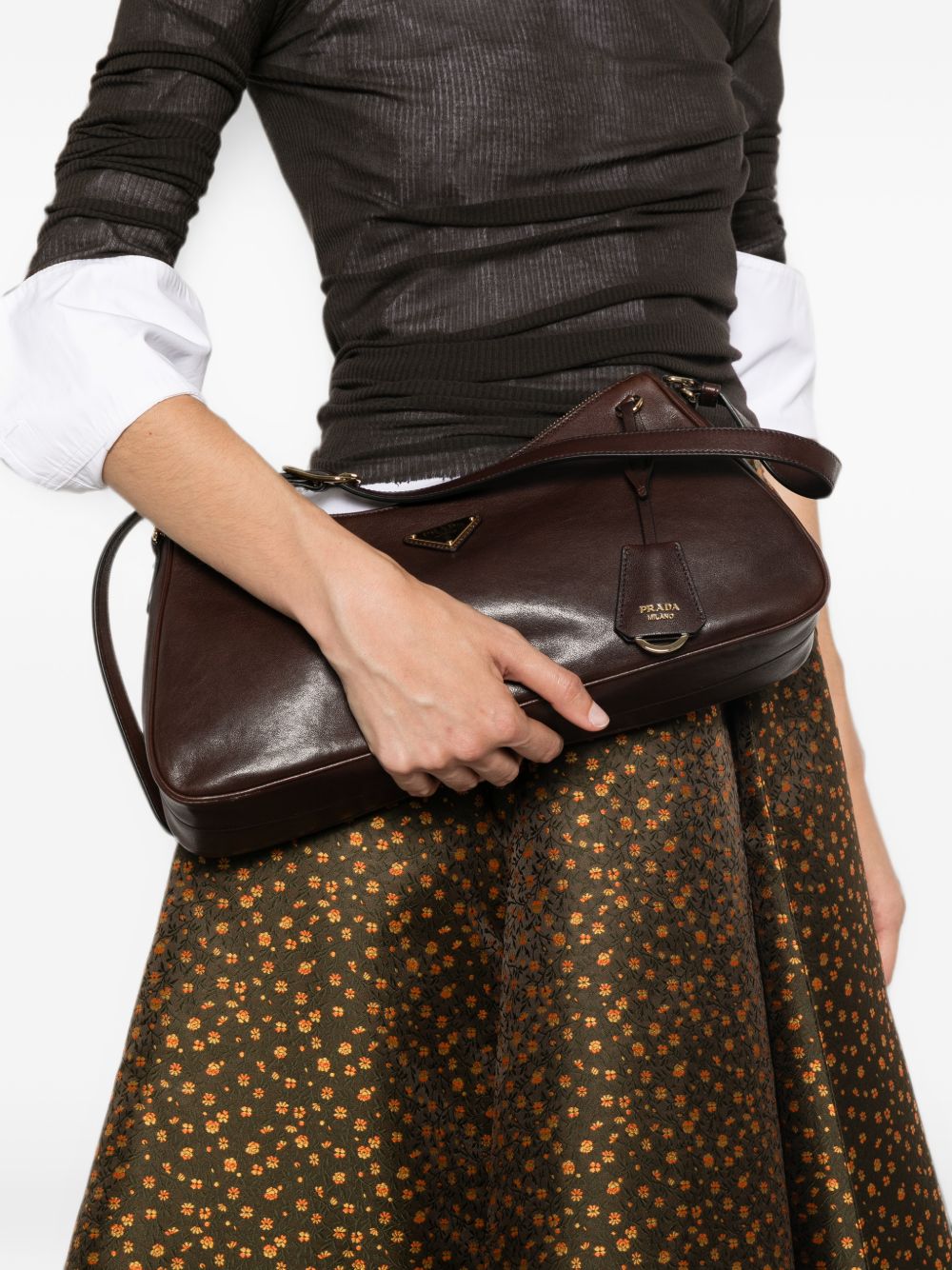 Prada Women Prada Aimée Large Leather Shoulder Bag PRADA
