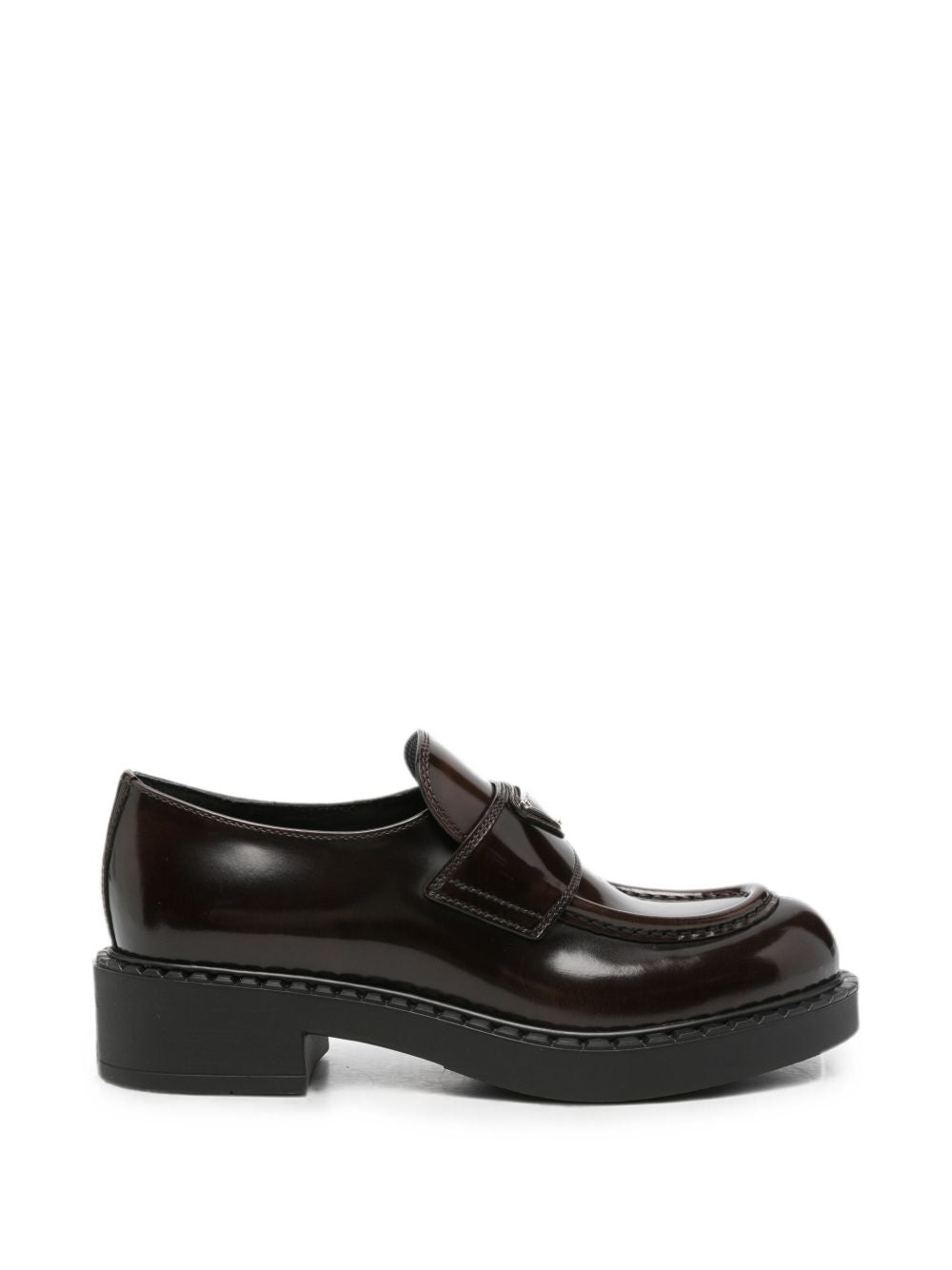 Prada Women Chocolate Leather Loafers PRADA