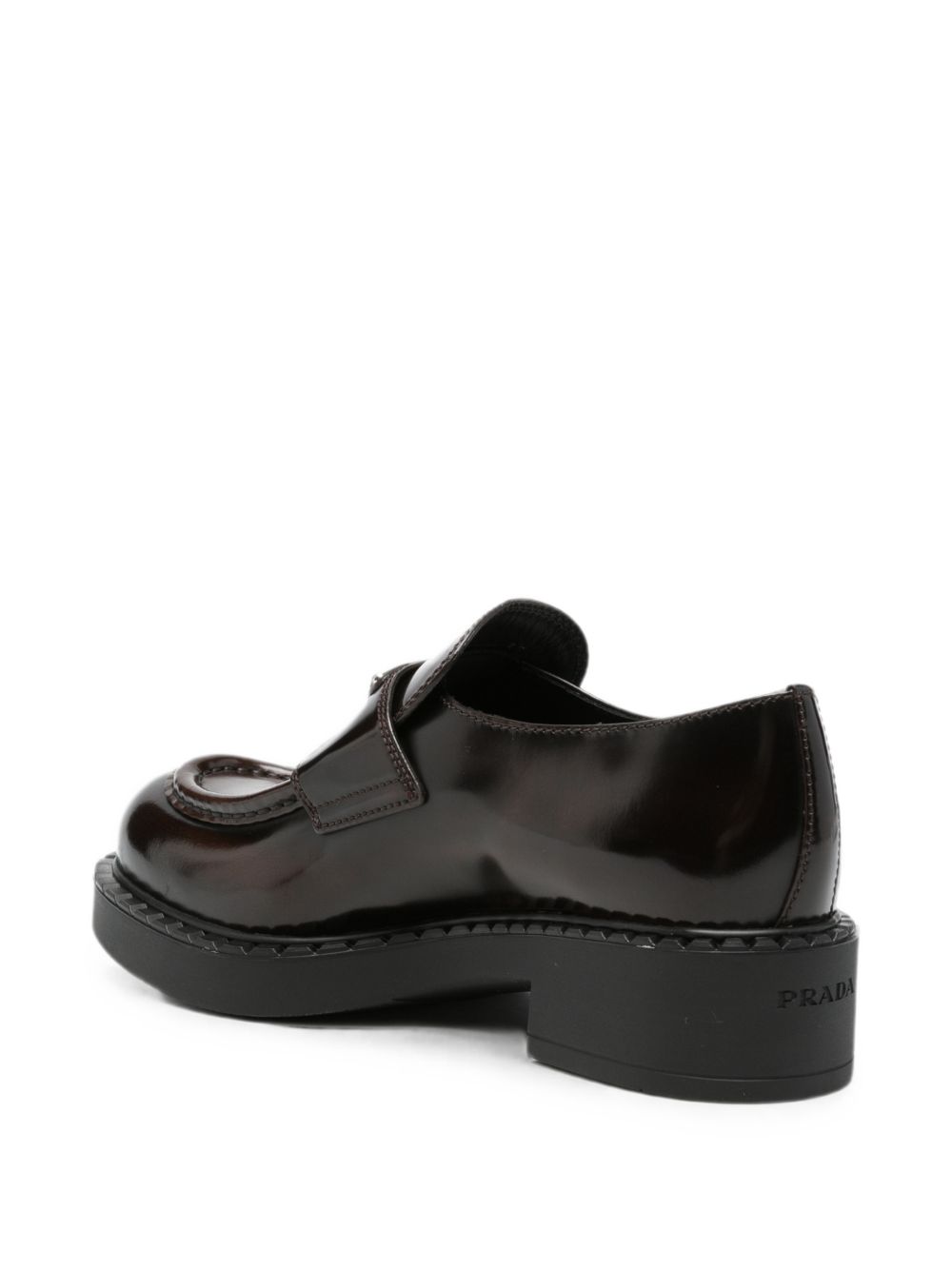Prada Women Chocolate Leather Loafers PRADA