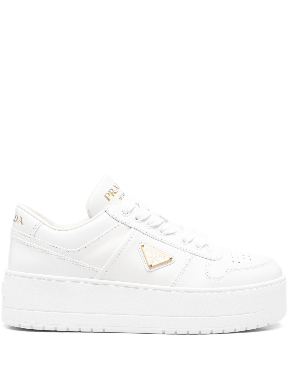 Prada Women Downtown Bold Leather Sneakers PRADA