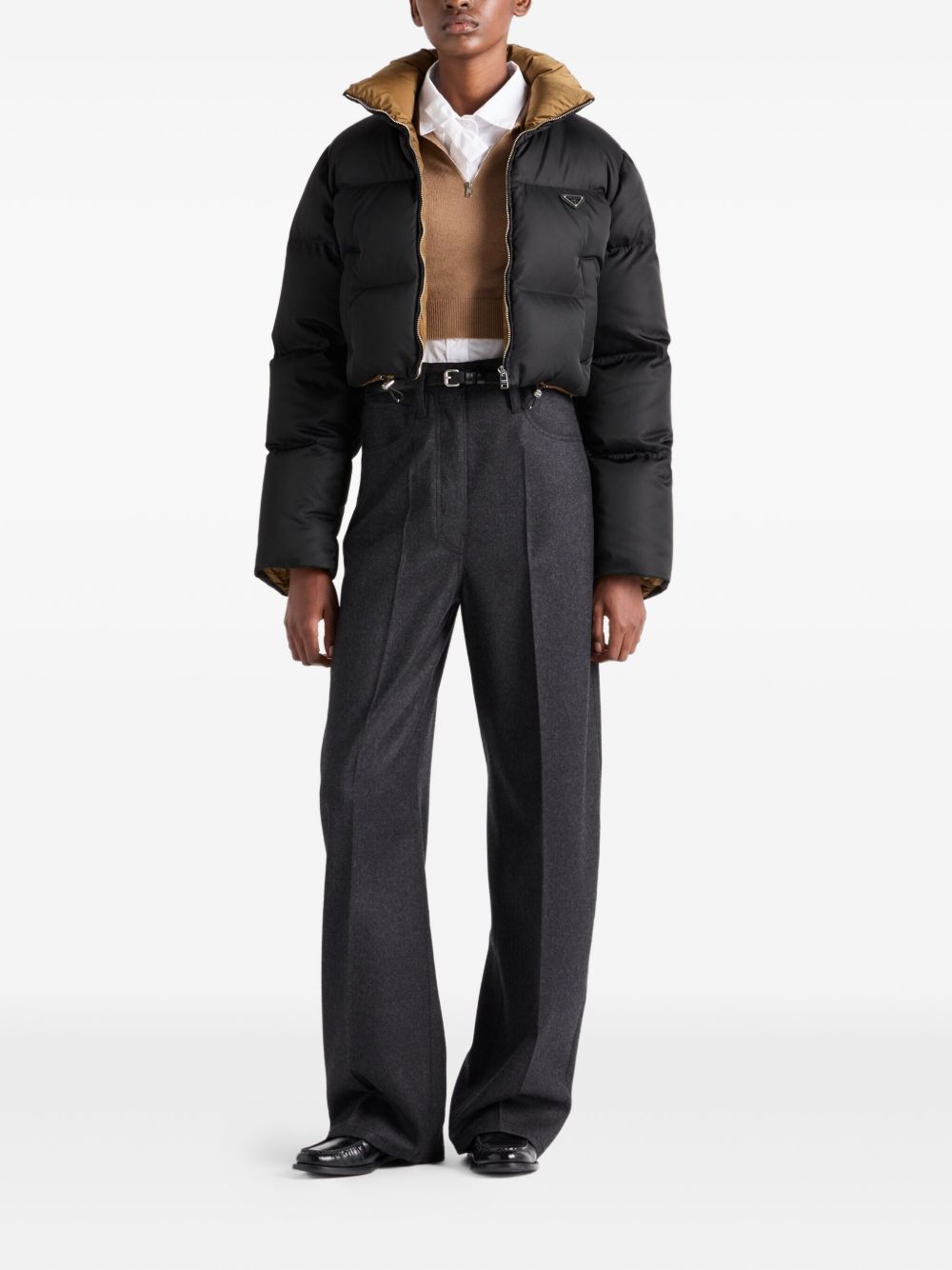 Prada Women Re-Nylon Cropped Down Jacket PRADA