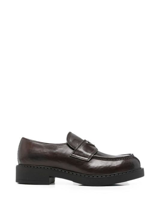 Prada Men Chocolate Leather Loafers