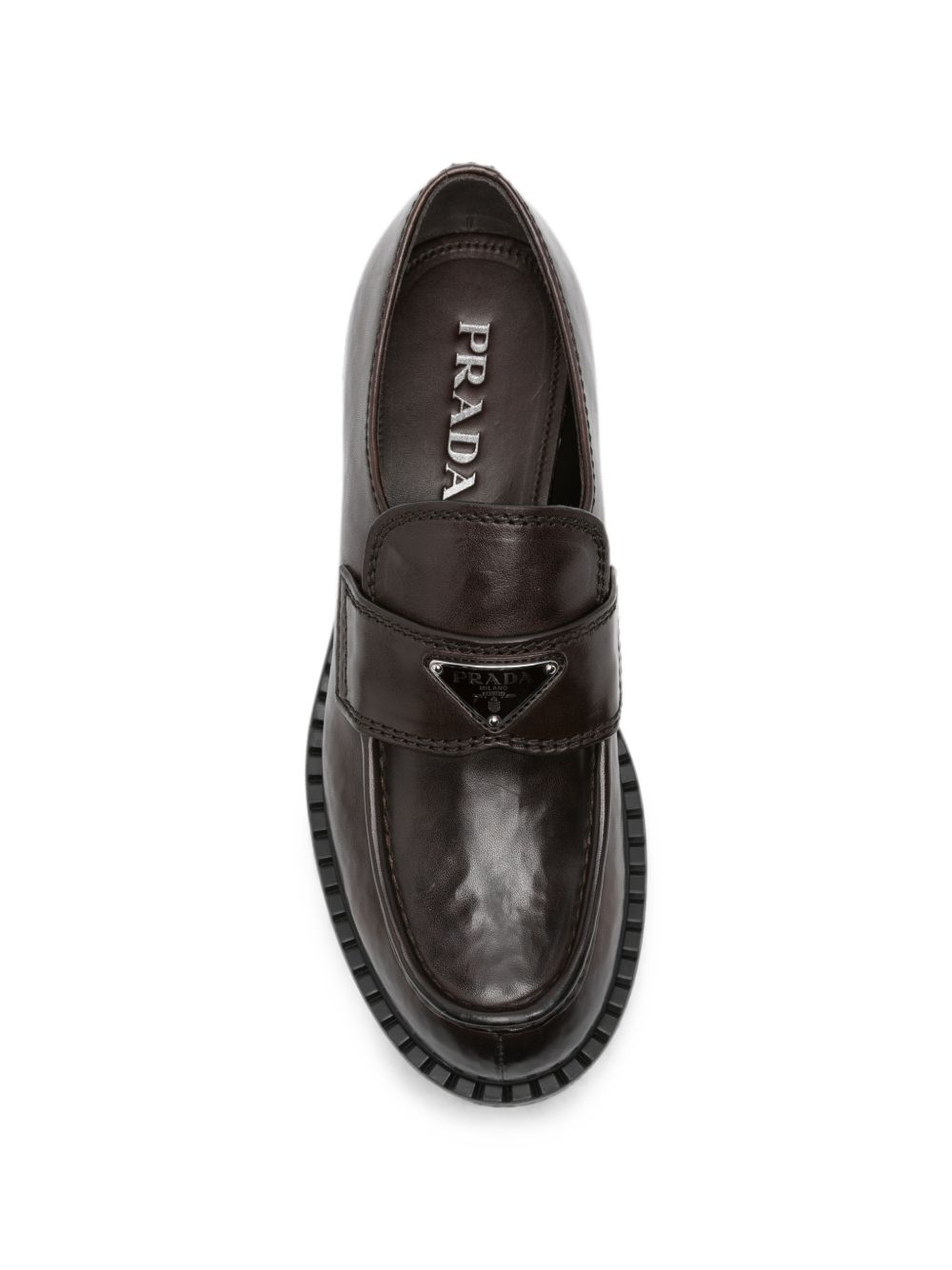 Prada Men Chocolate Leather Loafers