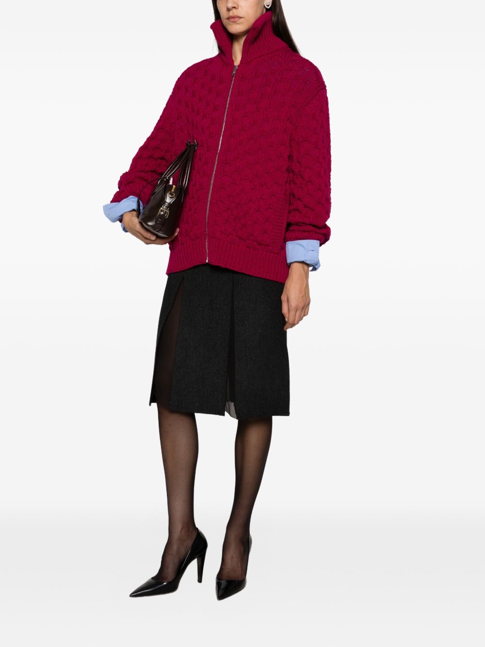 Prada Women Wool Midi Skirt PRADA