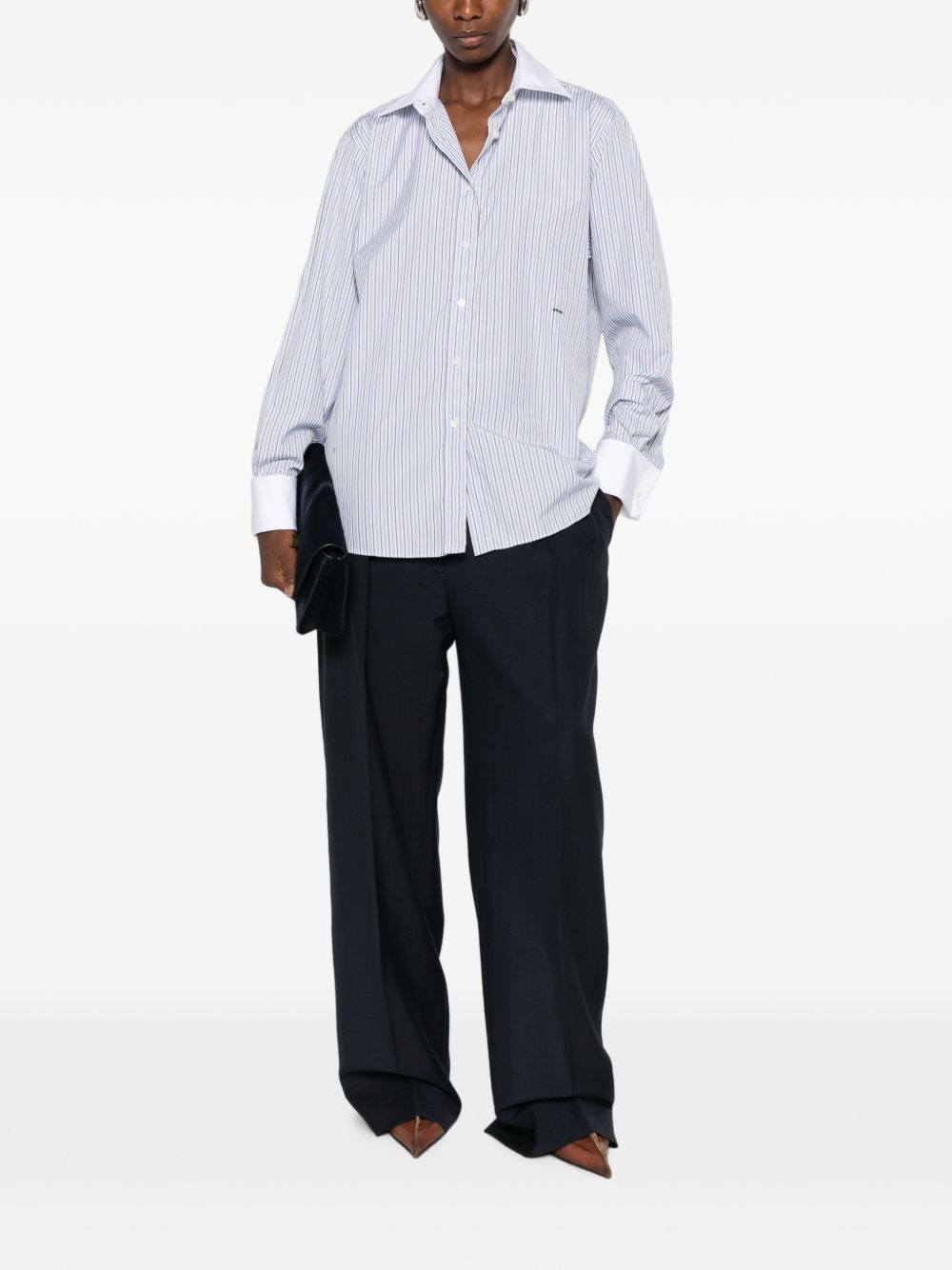 Prada Women Striped Cotton Shirt PRADA