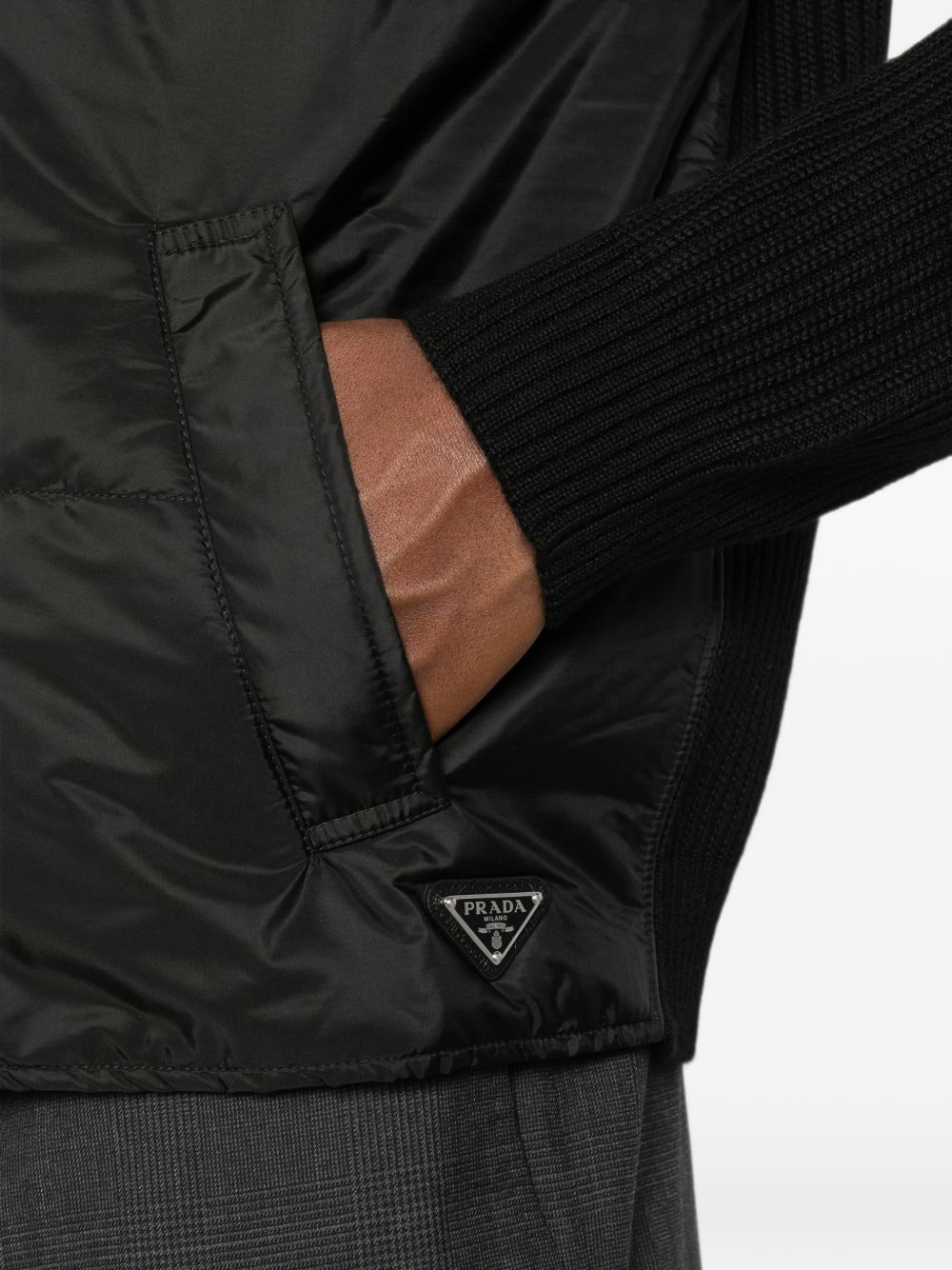 Prada Men Wool And Re-Nylon Cardigan PRADA