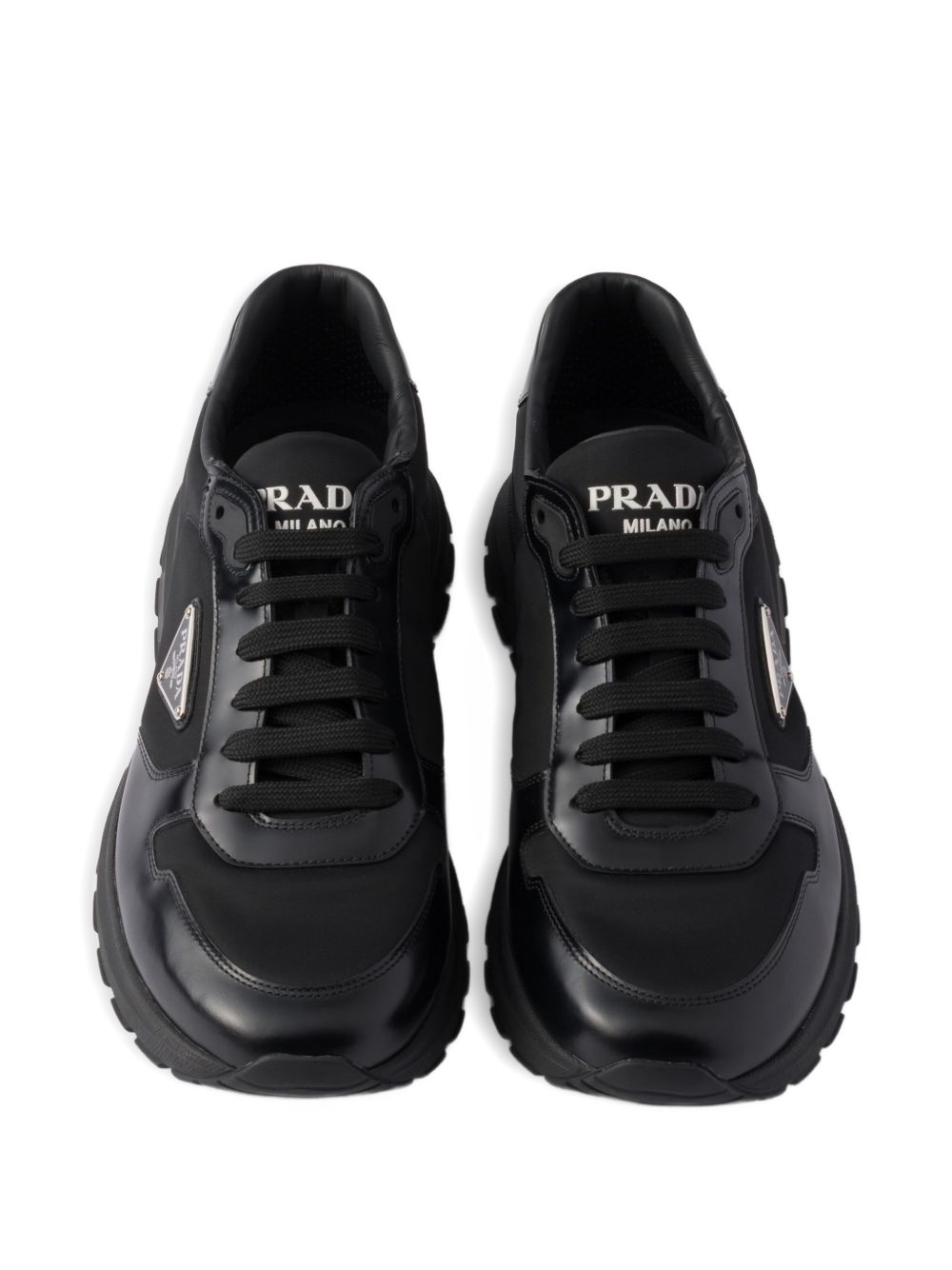 Prada Men Prax 01 Re-Nylon And Leather Sneakers PRADA